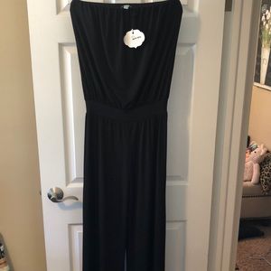 Black strapless jumpsuit